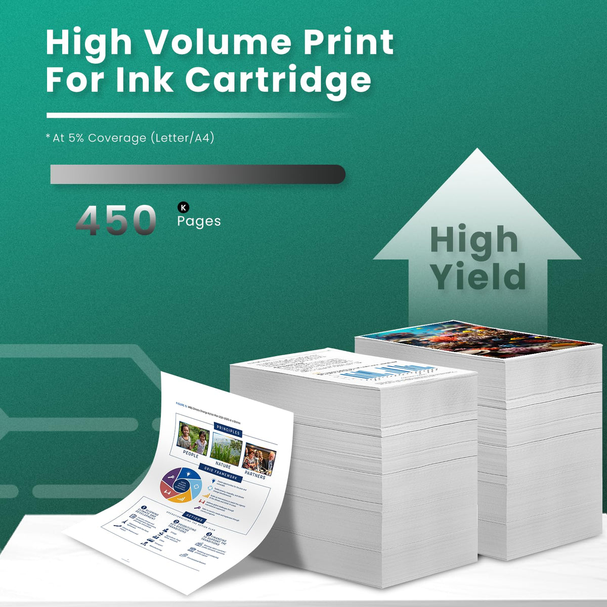 GREENBOX 63 Black Ink Cartridges High Yield for 63 Ink Cartridge, 2-Pack