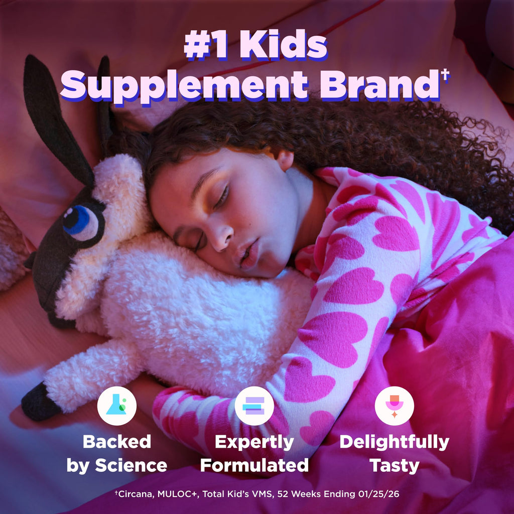 OLLY Kids Melatonin Free Sleep, Magnesium & L-Theanine, Peach - 50 Count