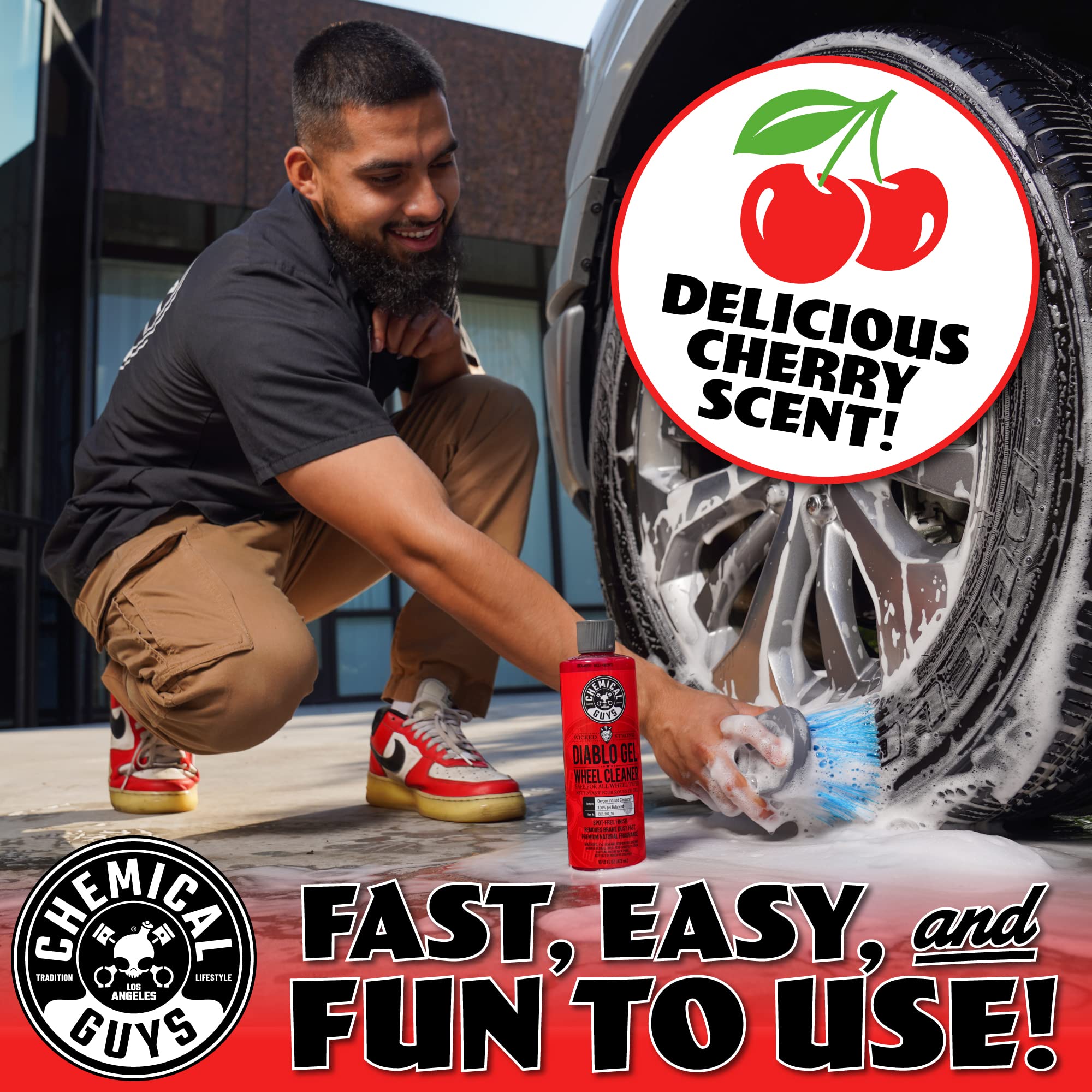 Buy now Chemical Guys Diablo Gel Oxygen Infused Foam Wheel & Rim Cleaner, Concentrated Car Wheel Cleaner Safe on All Finishes, Removes Brake Dust, Dirt, Grime, for Cars, Trucks, SUVs, Motorcycles & RVs, 16 oz at indiglob india