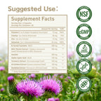 Milk Thistle Supplement for Liver Cleanse Detox & Repair | 80% Silymarin, with NAC(N-Acetyl Cysteine), Artichoke, Turmeric & Dandelion for Liver & Antioxidant Support - 120 Capsules