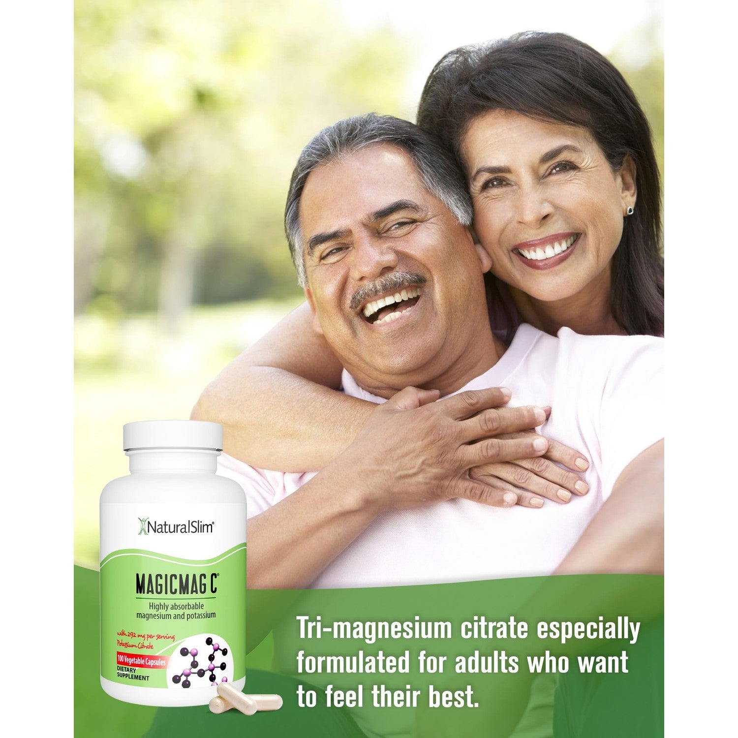 MagicMag C by NaturalSlim Magnesium Citrate, 100 Capsules | Magnesium Citrate Capsules, for Muscle Relaxation, Sleep Quality, Nerve Function and Electrolyte Support