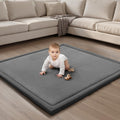 Goyuu Baby Play Mat for Floor, 50x50 Inch Thick Foam Playpen Mat, Ultra Soft Velvet Crawling & Tummy Time Mat, Non-Slip Baby Floor Mat, Easy to Clean, for Infants & Toddlers