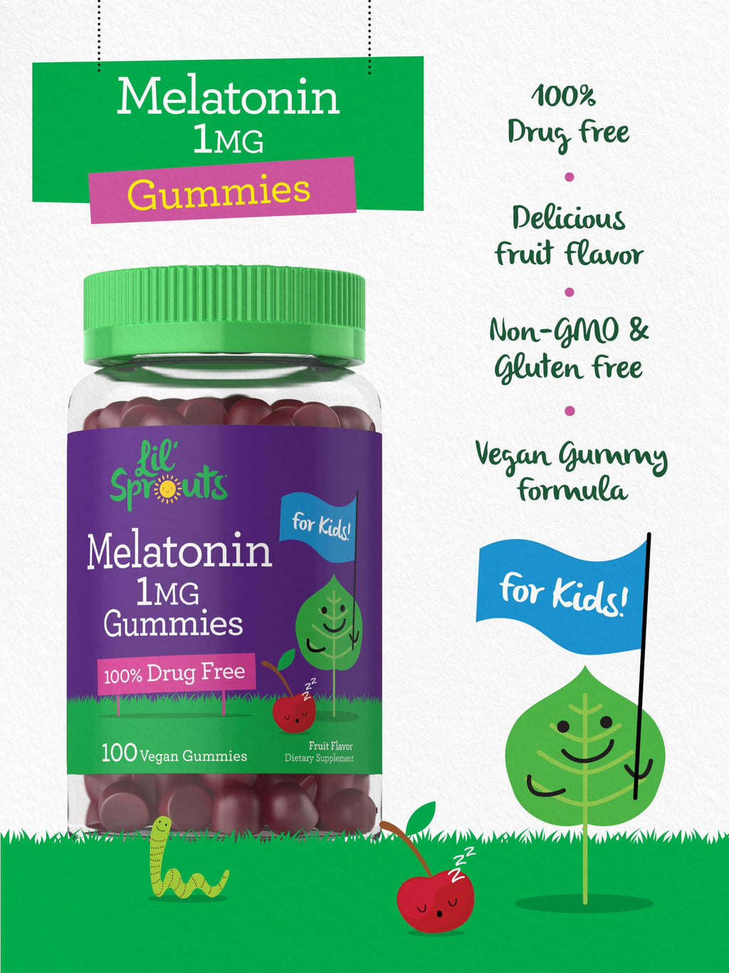 Carlyle Kids Melatonin Gummies | 100 Count | Fruit Flavor Gummy