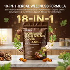 18-in-1 Black Walnut Wormwood - Herbal Wellness Blend with Clove, Garlic, Turmeric, Pumpkin Seed, Oregano, Berberine & More, Daily Digestive & Gut Balance Support Supplement - 90 Softgels