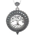 Buy now Artisan Owl Tree of Life 4x Magnifier Magnifying Glass Sliding Top Pendant Necklace, 30" Default at indiglob india
