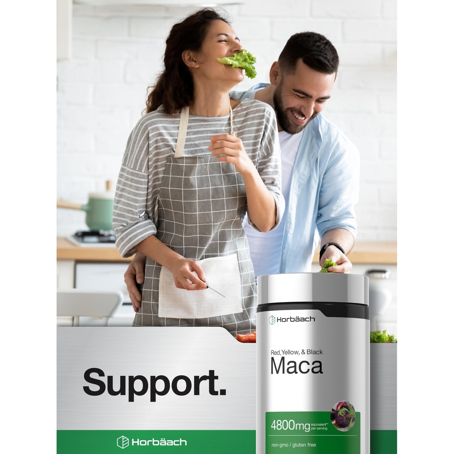 Horbäach Maca Root Capsules for Men and Women | 120 Pills | High Potency Extract | Non-GMO and Gluten Free Formula