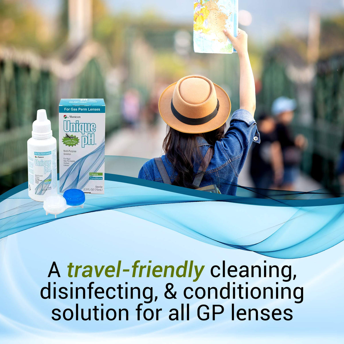 Menicon Unique pH Travel Pack Multipurpose Contact Solution for RGP Lens, 2.5 fl oz