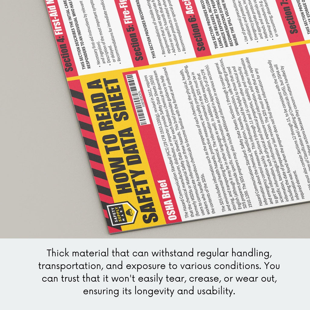 Buy now How To Read A Safety Data Sheet (SDS/MSDS) Poster, 24 x 33 Inch, UV Coated Paper (Poster) at indiglob india