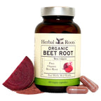 Herbal Roots Organic Beet Root Powder Capsules - Heart Health - Certified USDA Organic - 60 Count Vegan Capsules