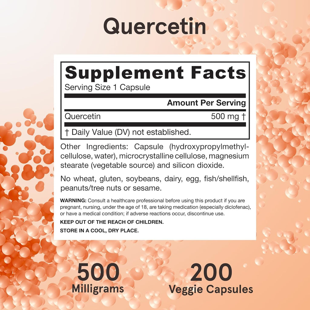 Buy now Jarrow Formulas Quercetin 500 mg - 200 Veggie Caps - Supports Antioxidant Status, Cardiovascular Health & Immune Health - 200 Servings at indiglob india