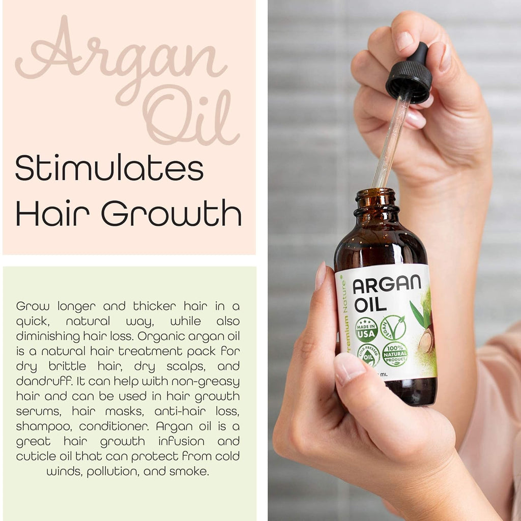 Buy now Premium Nature Argan Oil for Hair Virgin 100% Pure Cold Pressed Argon Oil Hair Serum For Hair Stimulate Growth for Dry and Damaged Hair Argan Oil for Skin Body Moisturizer Nails Protector 4 oz at indiglob india