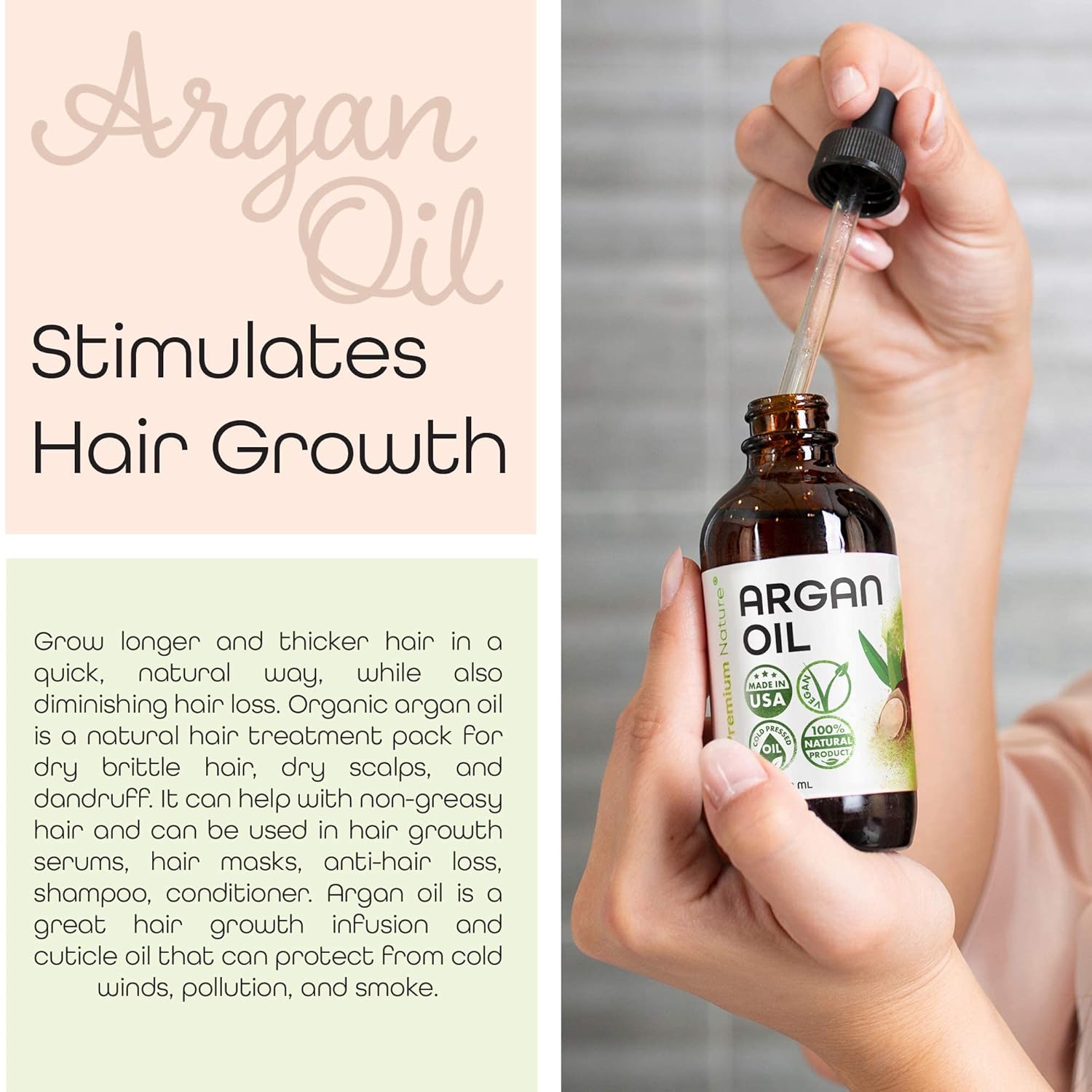Buy now Premium Nature Argan Oil for Hair Virgin 100% Pure Cold Pressed Argon Oil Hair Serum For Hair Stimulate Growth for Dry and Damaged Hair Argan Oil for Skin Body Moisturizer Nails Protector 4 oz at indiglob india