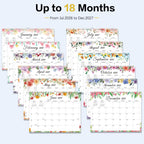 2026-2027 Wall Calendar - 18 Months Wall Calendar 2026-2027 with Thick Paper, Jul 2026 - Dec 2027, 14" x 11", Twin-Wire Binding, Home or Office Calendar for Easy Organizing