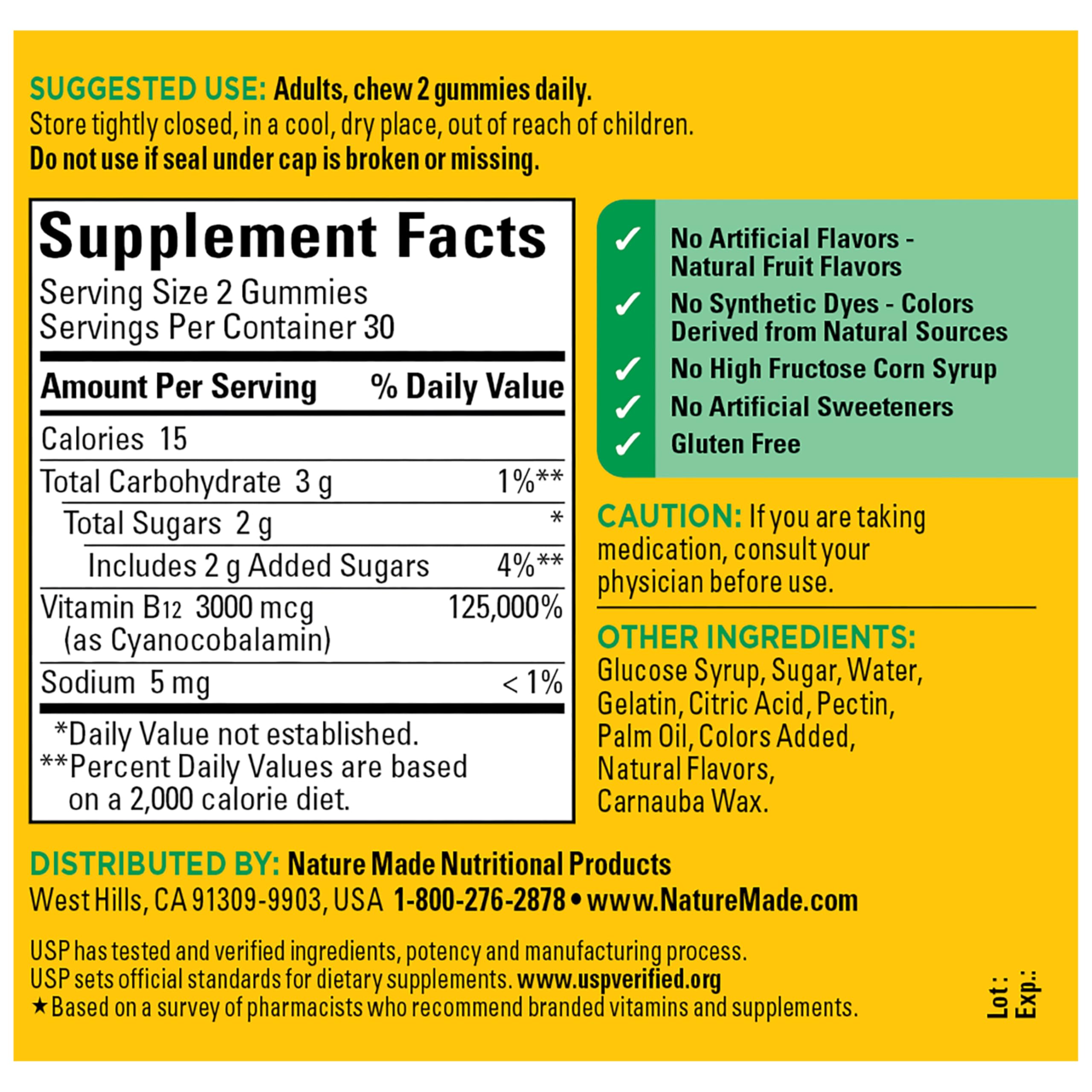 Nature Made Extra Strength Vitamin B12 Gummies 3000 mcg per Serving, 60 Ct | B12 Vitamins for Energy Metabolism Support, Gummy Vitamins for Men and Women, Mixed Berry Flavor, 30 Day Supply
