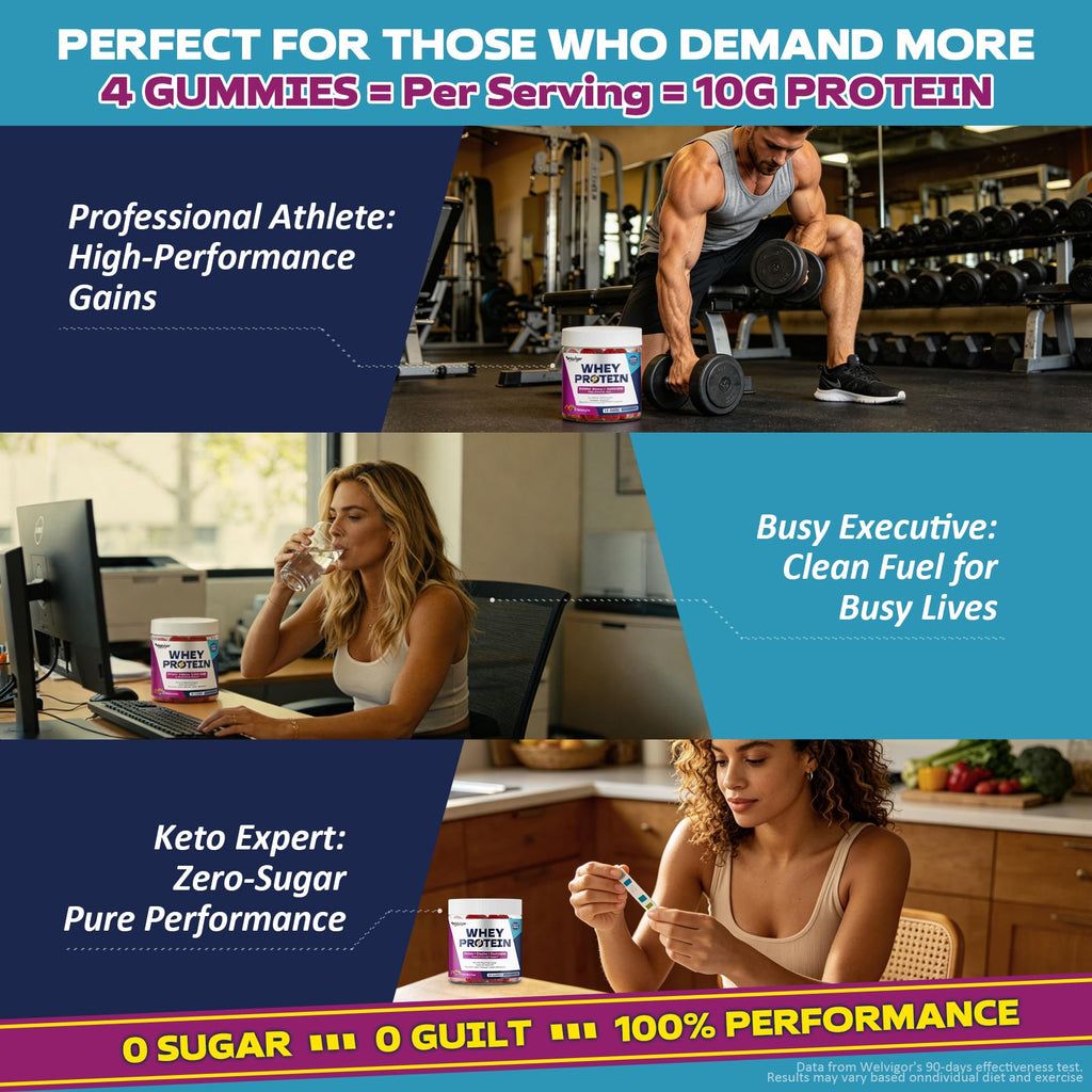 3-in-1 Whey Protein Gummies: 10g Isolate, Creatine & Electrolytes