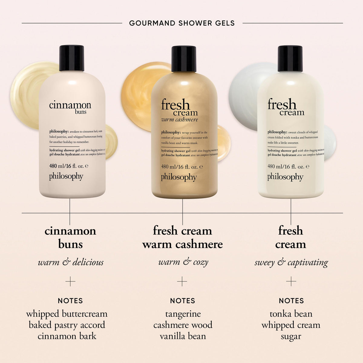 philosophy fresh cream warm cashmere hydrating shower gel – cozy vanilla scented body wash – with vanilla, tangerine & cashmere wood