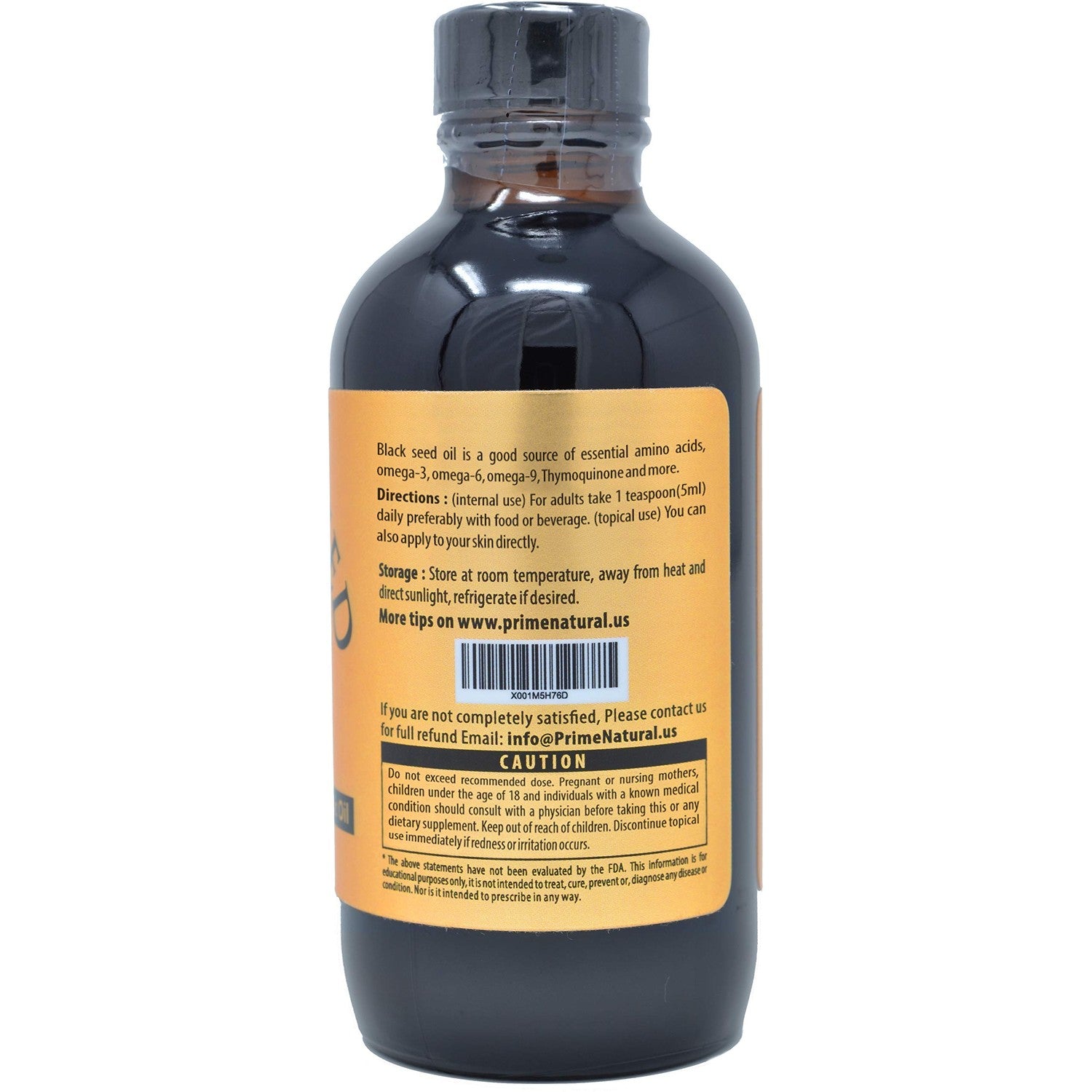 Prime Natural Organic Black Seed Oil Cold Pressed Cumin Seed Oil 4oz