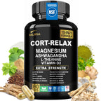 DLNIA Super Calm Cortisol Supplement with Magnesium Glycinate, Ashwagandha KSM-66, L-Theanine, Phosphatidylserine, Ginkgo Biloba & Lions Mane for Calm, Focus, Mental Clarity, Relaxation, Sleep, Energy