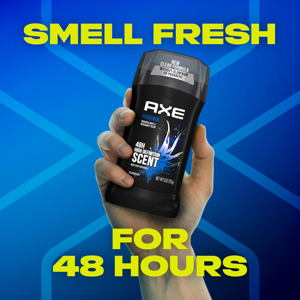 AXE Deodorant Stick for Men Phoenix 3 oz Twin Pack | For Long Lasting Odor Protection. Crushed Mint & Rosemary, Aluminum Free
