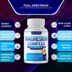 Magnesium Complex 7 Elemental Magnesium Supplement 1000mg – Magnesium Glycinate, Citrate, Malate, Taurate, Oxide, Aspartate, Orotate Non-GMO 90 Capsules (Pack of 1)
