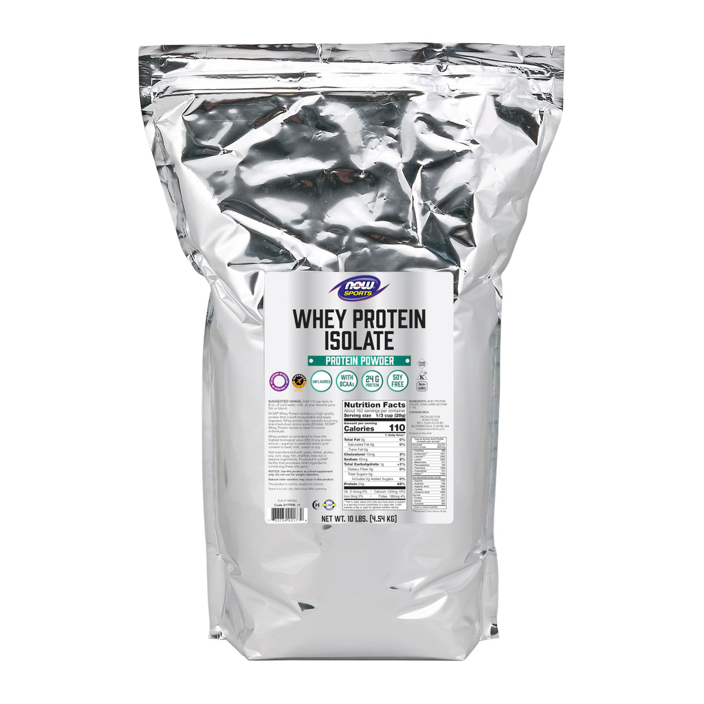 Buy now NOW Foods Sports Nutrition, Whey Protein Isolate, 25 g With BCAAs, Unflavored Powder, 10-Pound at indiglob india