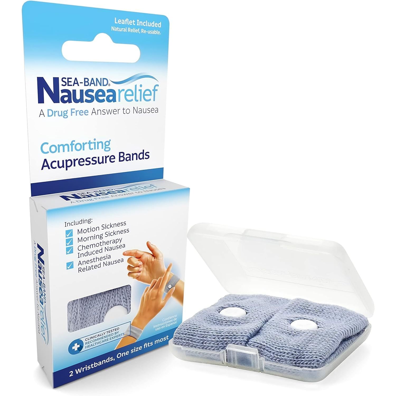 Buy now Sea-Band Anti-Nausea Acupressure Wristband for Motion & Morning Sickness, 1 Pair, Gray 2 Count (Pack of 1) Gray at indiglob india