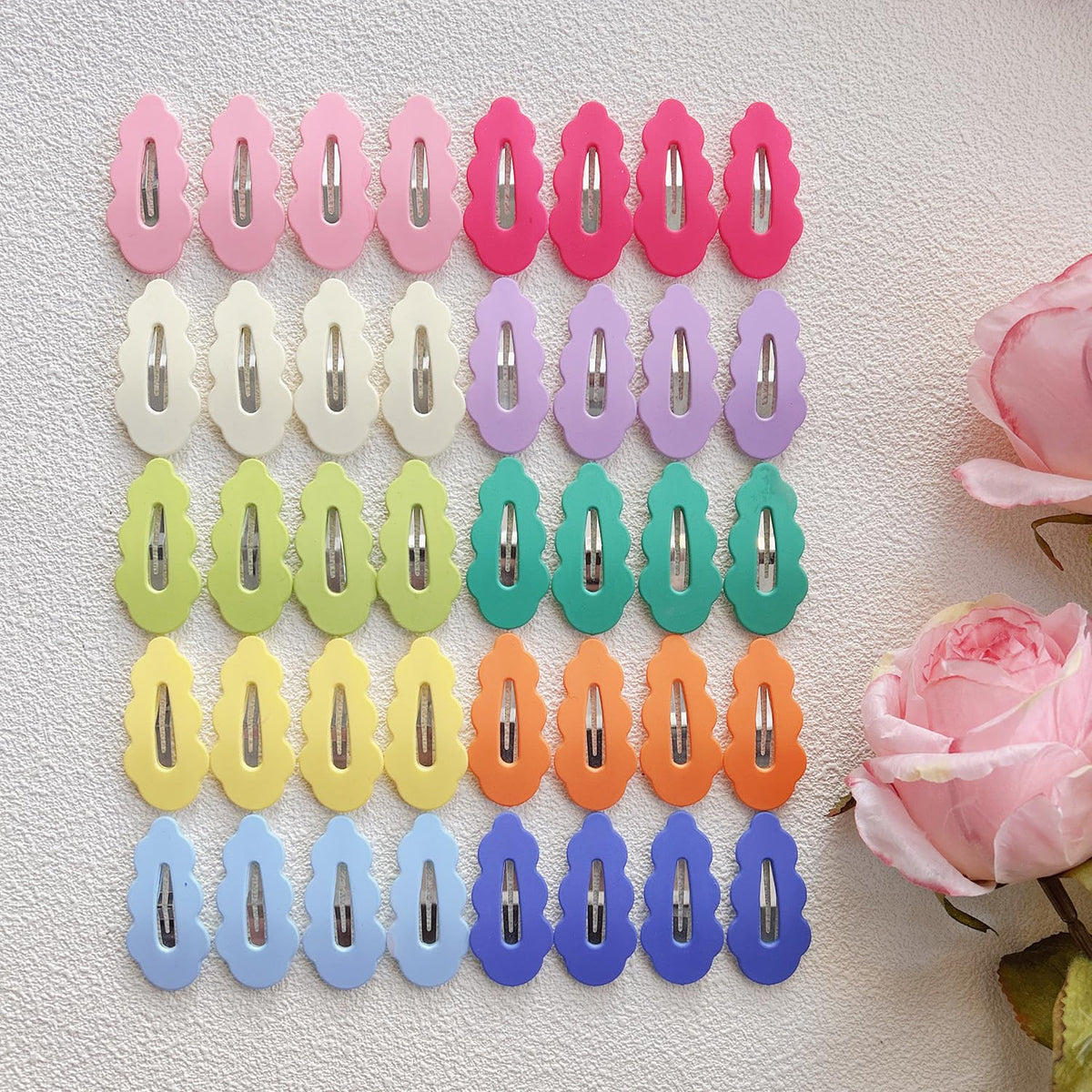 EleMirsa 40pcs Candy Colored Snap Hair Clips for Little Girl Non Slip Barrettes Hair Accessories for Baby Girl Teens Toddler Kids