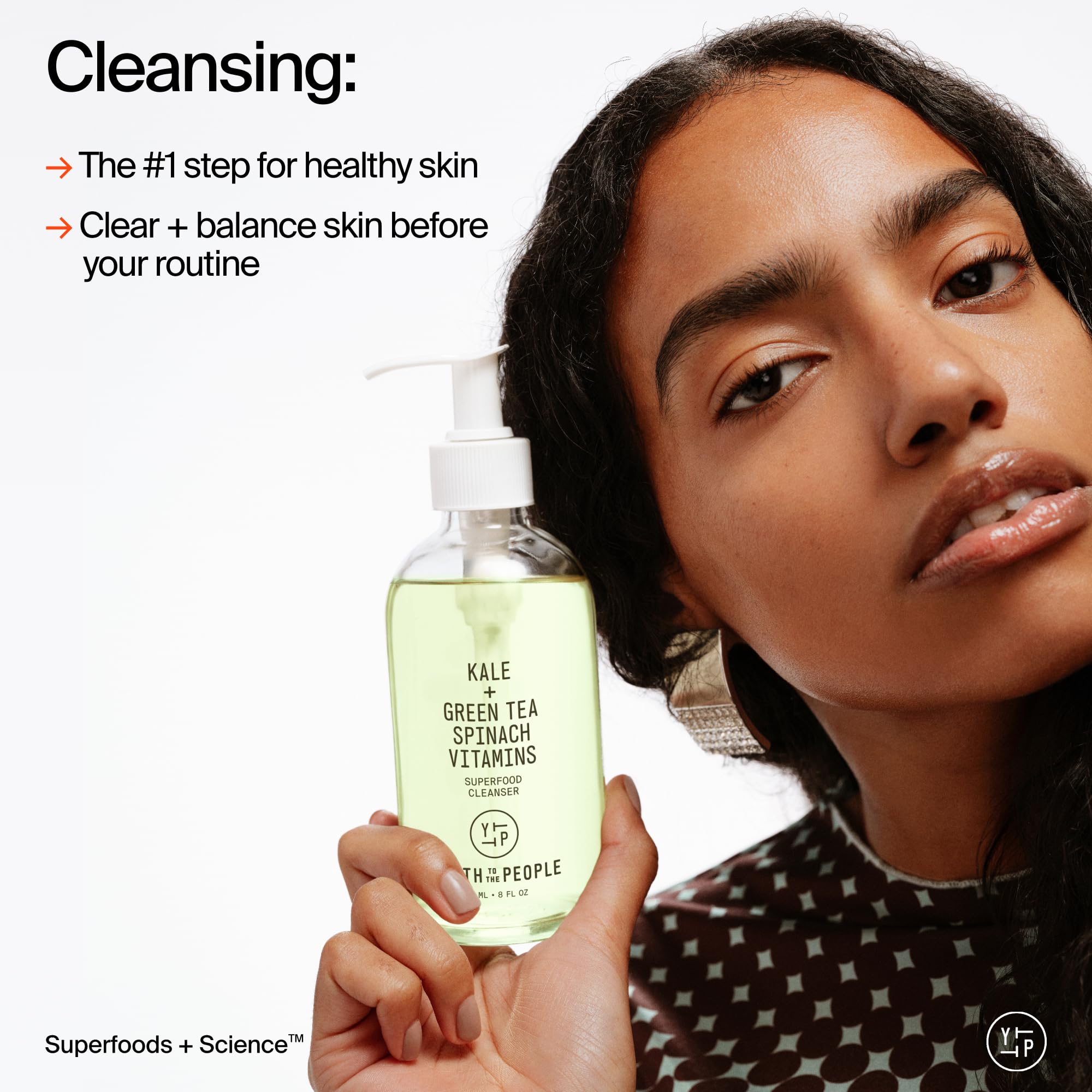Buy now Youth To The People Superfood Facial Cleanser - Kale + Green Tea Daily Face Wash, Gentle Makeup Remover, with Soothing Antioxidants for Glowing Skin, pH Balance, Clean Pores, Sulfate-free, Refillable at indiglob india