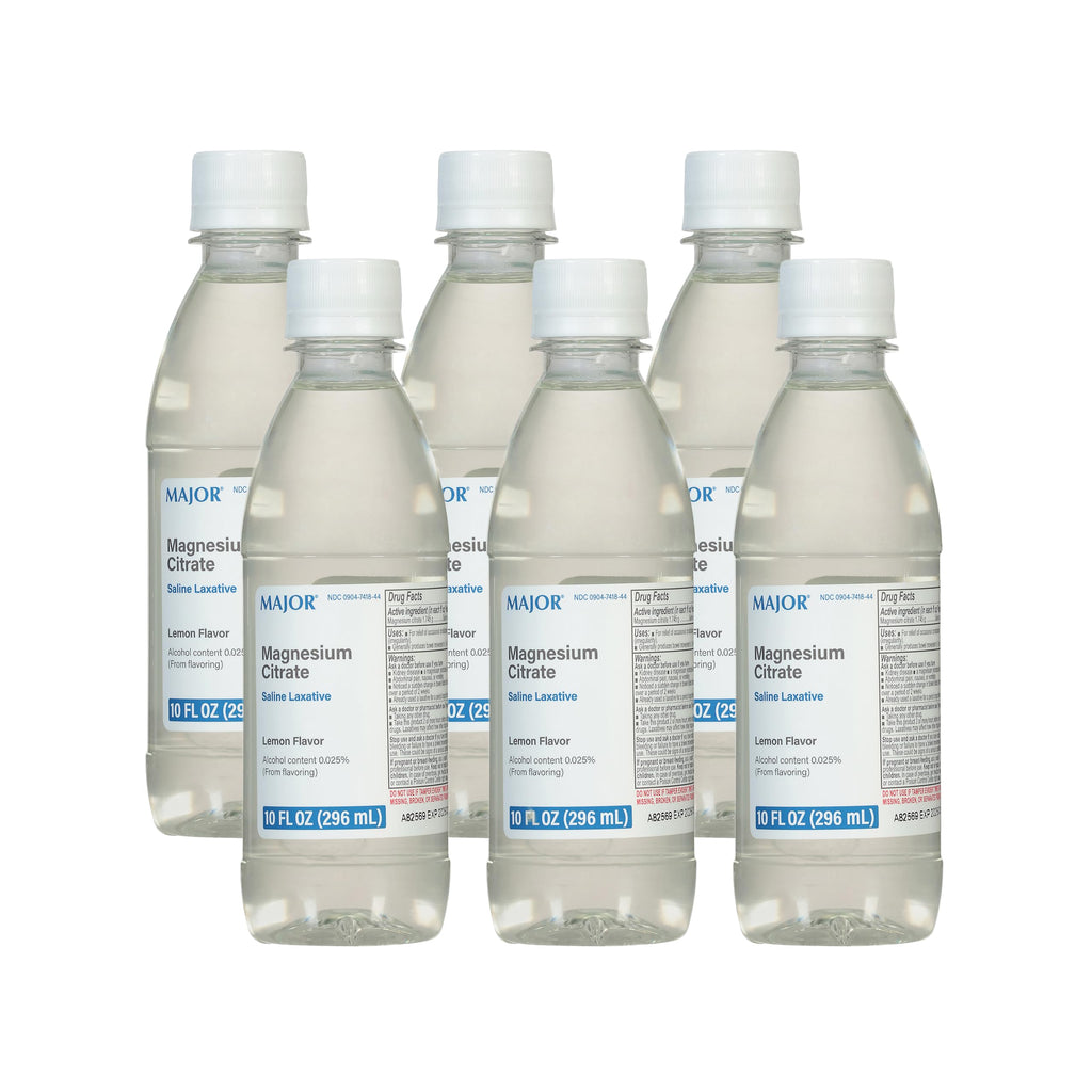 Major Magnesium Citrate Saline Laxative - Helps Relieve Occasional Constipation (Irregularity) - Lemon Flavor - 10 Fl. Oz. (3 Pack)