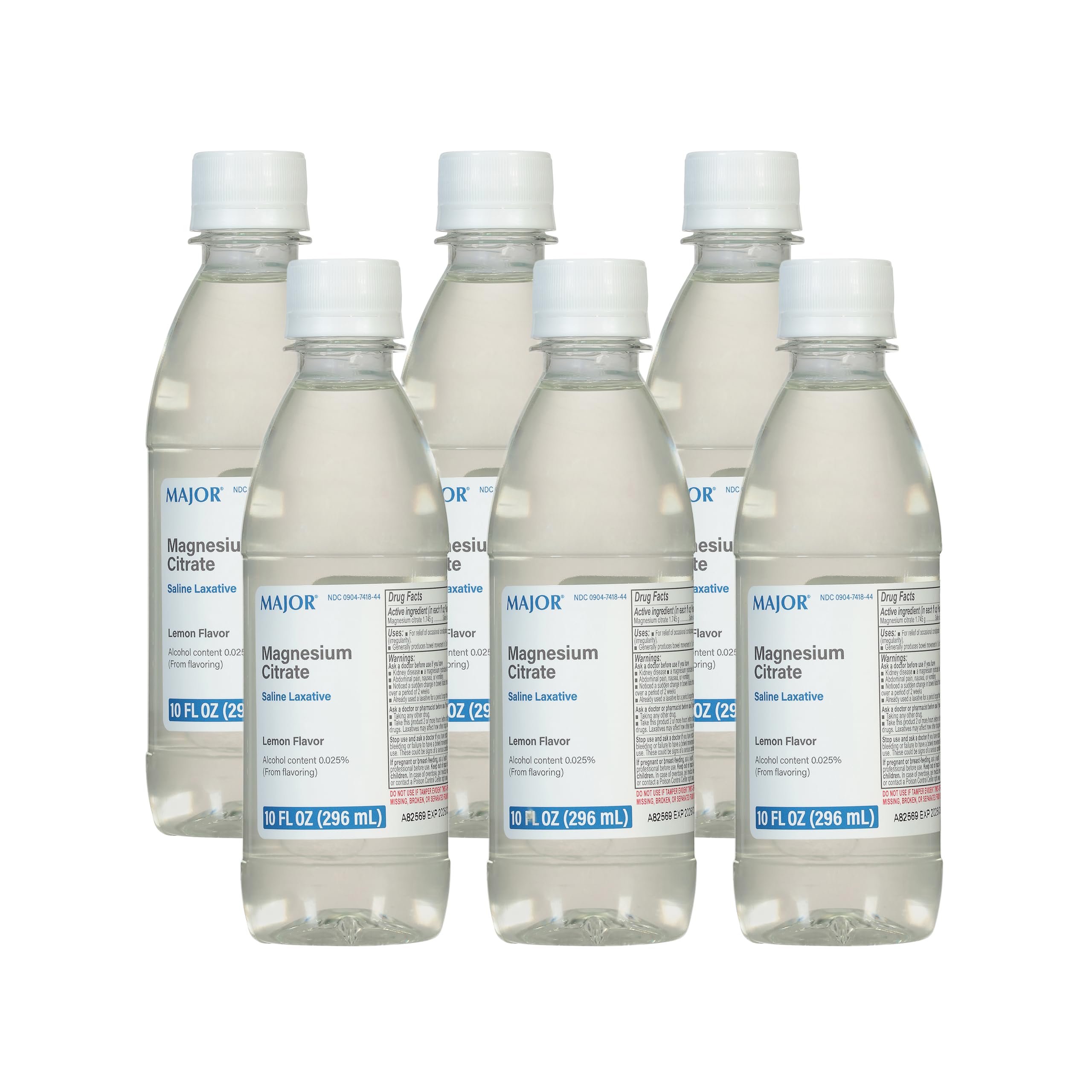 Major Magnesium Citrate Saline Laxative - Helps Relieve Occasional Constipation (Irregularity) - Lemon Flavor - 10 Fl. Oz. (3 Pack)