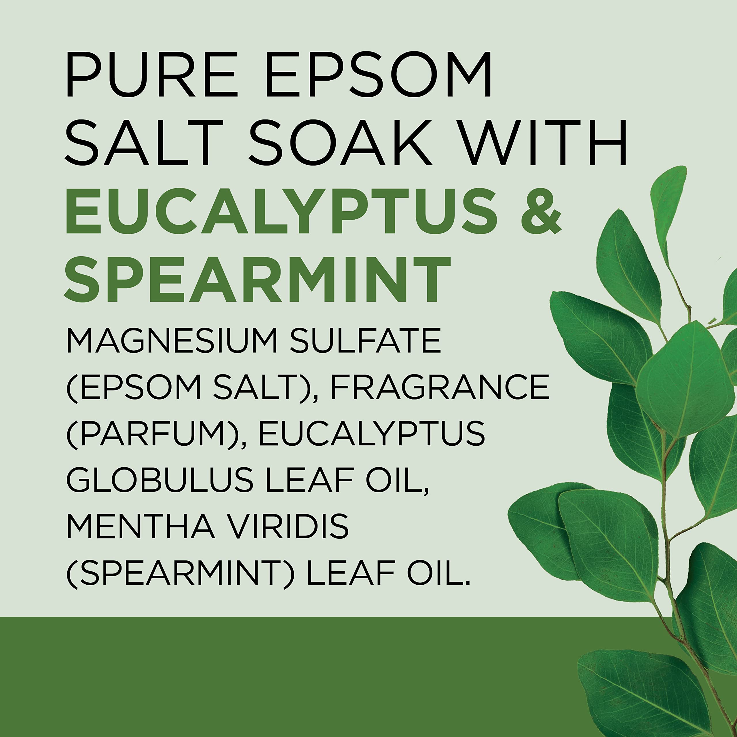 Dr Teal's Pure Epsom Salt, Relax & Relief with Eucalyptus and Spearmint, 3 lb (Pack of 4)