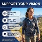Clean Nutra Lutein and Zeaxanthin Eye Vitamins Gummies + Bilberry for Eyes Vision Support Ginkgo Biloba Marigold, Vitamin B12 Flaxseed Black Pepper CoQ10 Vitamin A l 60 Count B OcuFlow