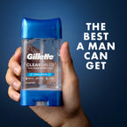 Gillette Antiperspirant and Deodorant for Men, 72hr Sweat & Odor Protection, Long Lasting Freshness, Anti-White Mark Technology, Clear Gel, Cool Wave Scent, 0.5 oz