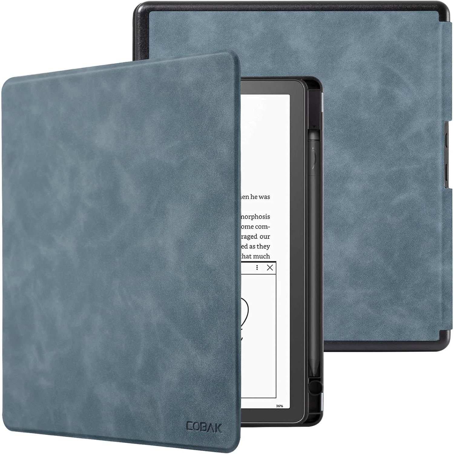 Buy now CoBak Case for Kindle Scribe - All New PU Leather Cover with Auto Sleep Wake Feature for Kindle Scribe 10.2" 2022 & 2024 Released with Pen Holder Slate at indiglob india
