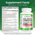 Ashenutri Probiotic Prebiotic Postbiotic for Women & Men, 30 Billion CFU 24 Strains w/Digestive Enzymes, Prebiotic Fiber & Slippery Elm – Complete Daily Immune & Gut Support, 120-Day Supply