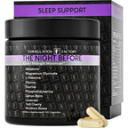 Formulation Factory The Night Before Magnesium Glycinate Sleep Aid, 10-in-1 Sleep Supplement with Melatonin 4mg, L-Theanine, Lemon Balm, Tart Cherry, Relaxation, Recovery, Sleep Support, 120 Capsules