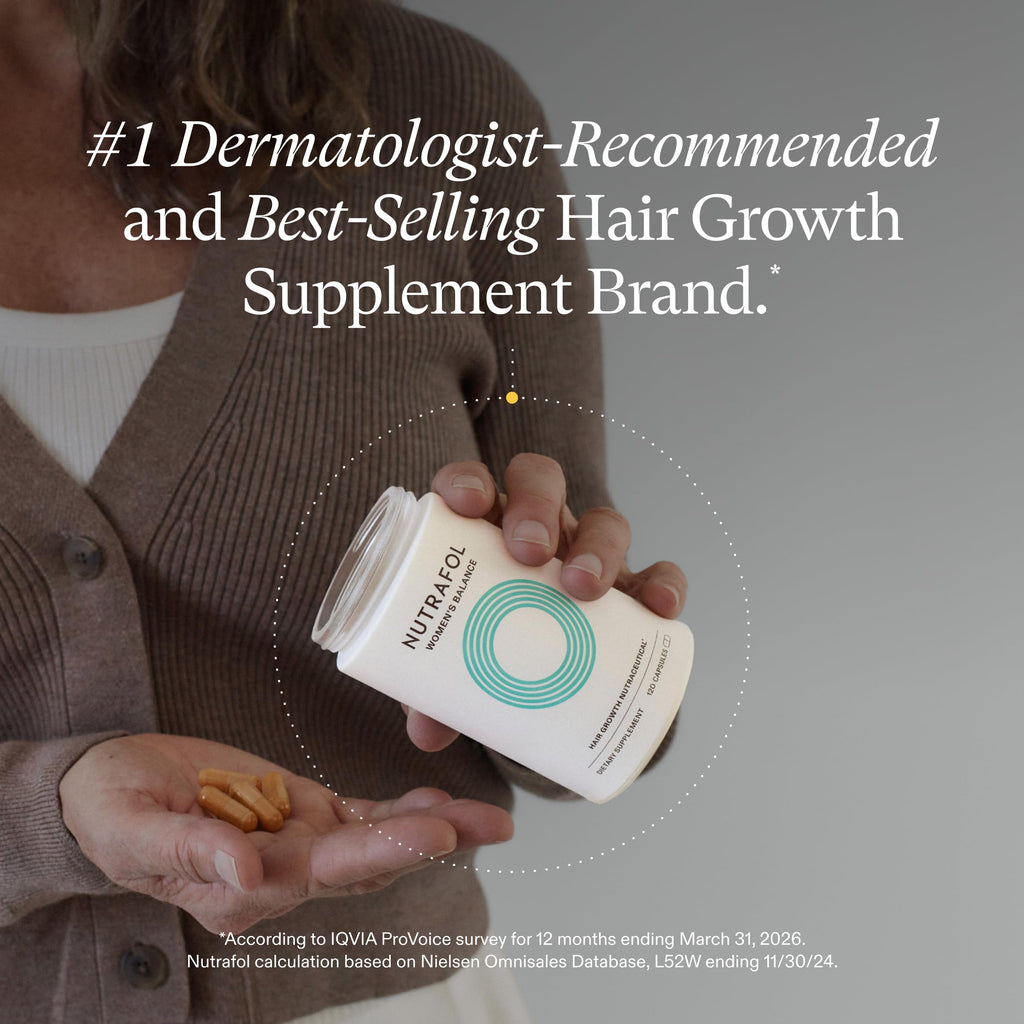 Nutrafol Women's Balance Hair Growth Supplements, Age 45+, 1-Month Pouch | #1 Dermatologist-Recommended Hair Growth Supplement Brand, Clinically Tested for Visibly Thicker Hair and Scalp Coverage