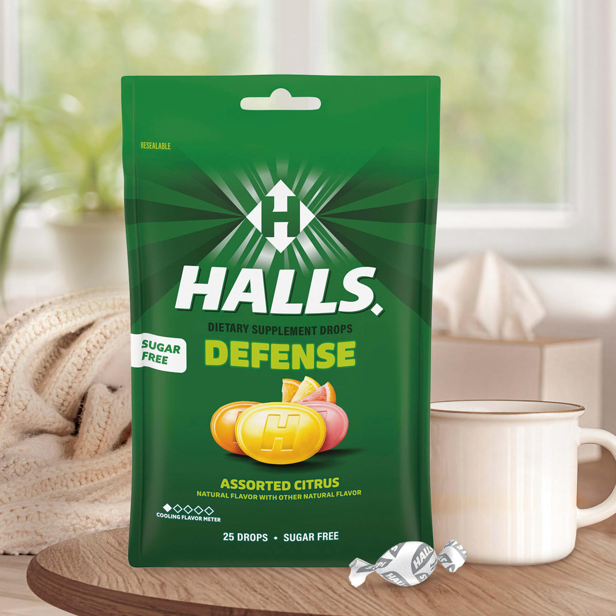 HALLS Defense Citrus Sugar Free Vitamin C Dietary Supplement Drops, 300 ct