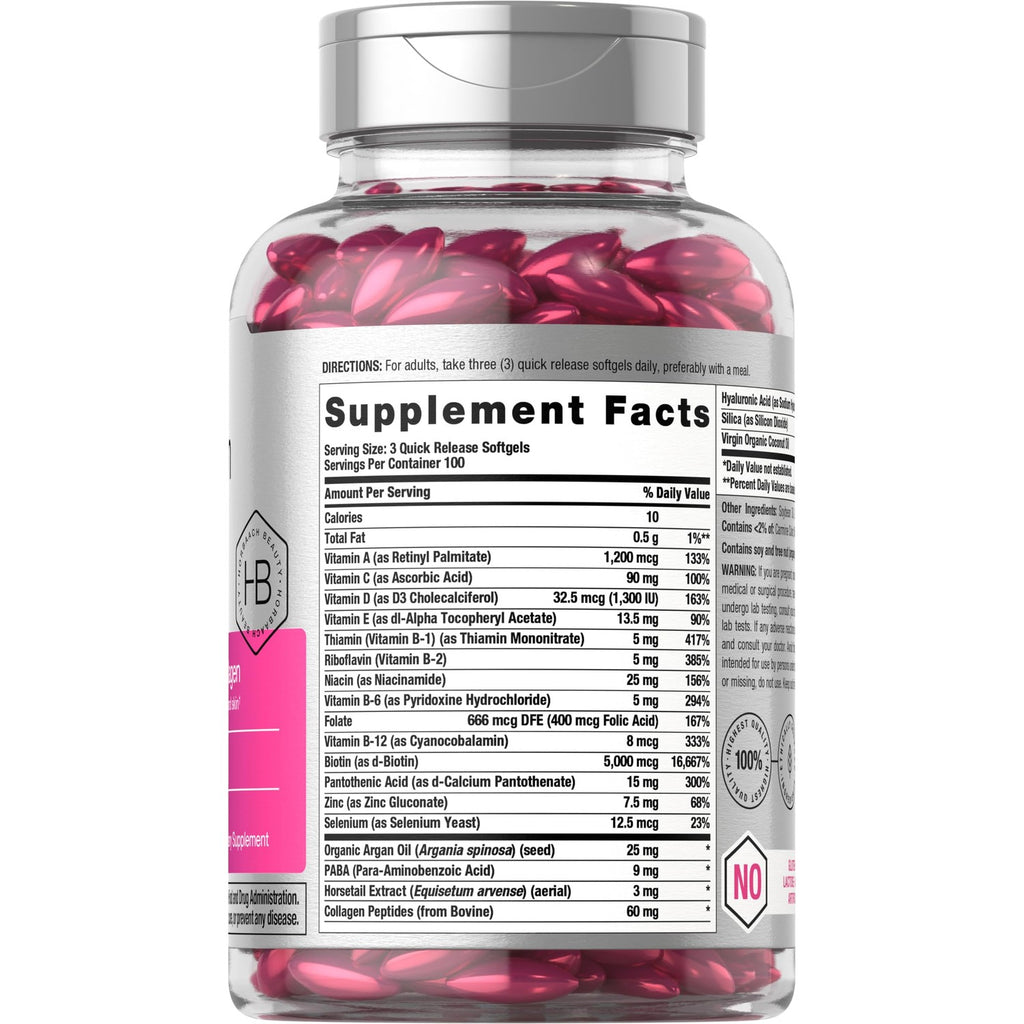 Horbäach Hair Skin and Nails Vitamins | 300 Softgels