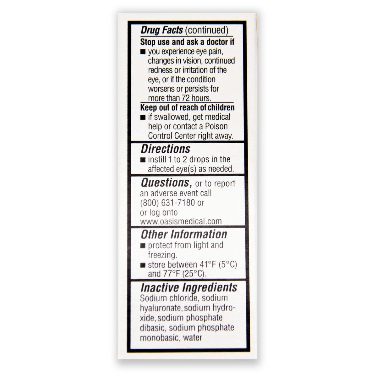 Oasis TEARS PF Plus Preservative Free Artificial Tears Eye Drops - 10mL