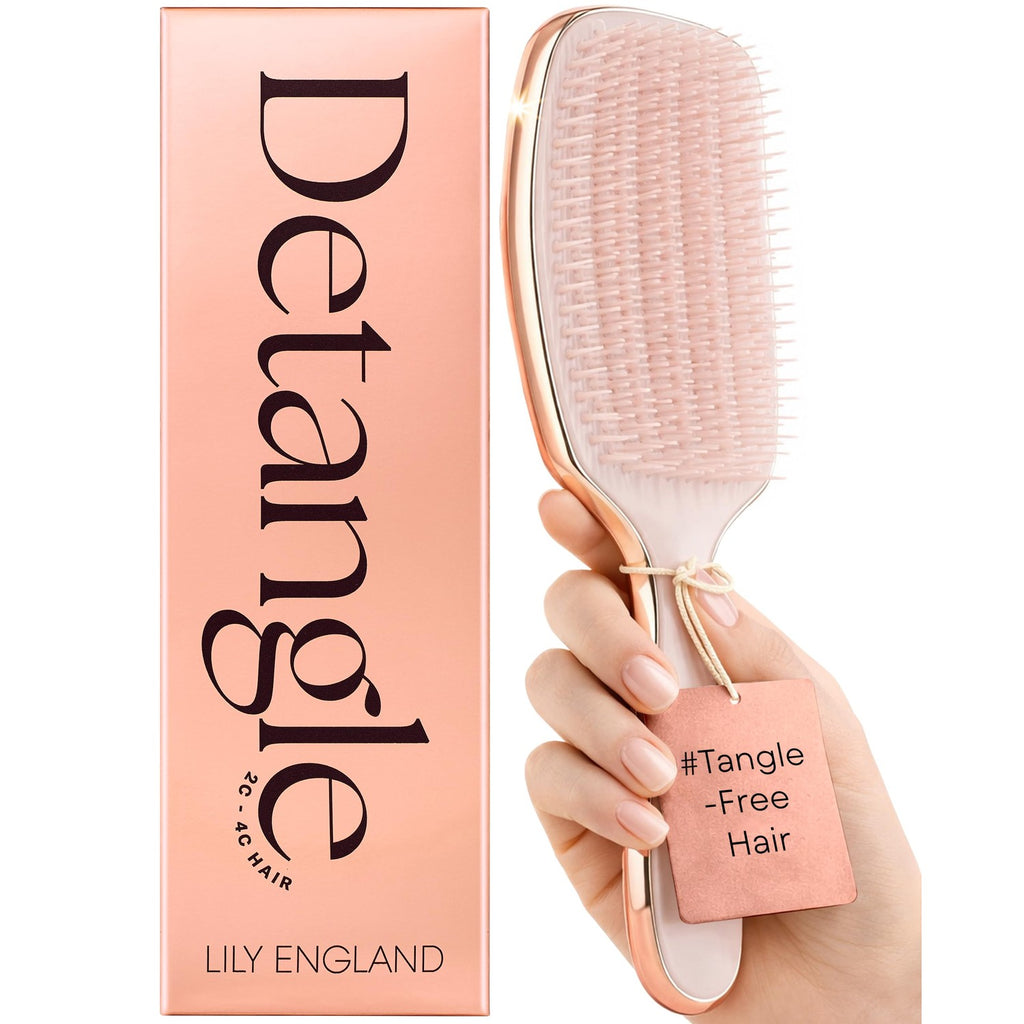 Lily England Detangler Hair Brush for Women for Curly Wet & Dry Hair, Rose