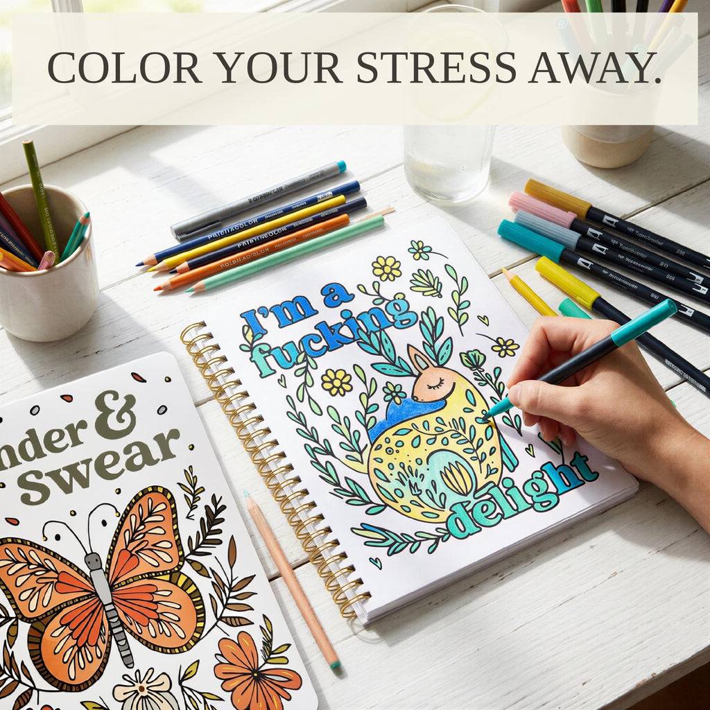 Beautiful Coloring Book Set of 2 for Adult Relaxation with Floral Designs