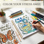Beautiful Coloring Book Set of 2 for Adult Relaxation with Floral Designs