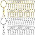 Teenitor 120 Pcs Key Chain Rings, Split Key Ring with Keychain Chain & Small Jump Ring, 60 Sets Key Chain Making Kit Metal Key Rings for Crafts, DIY Keychains, Silver & Gold