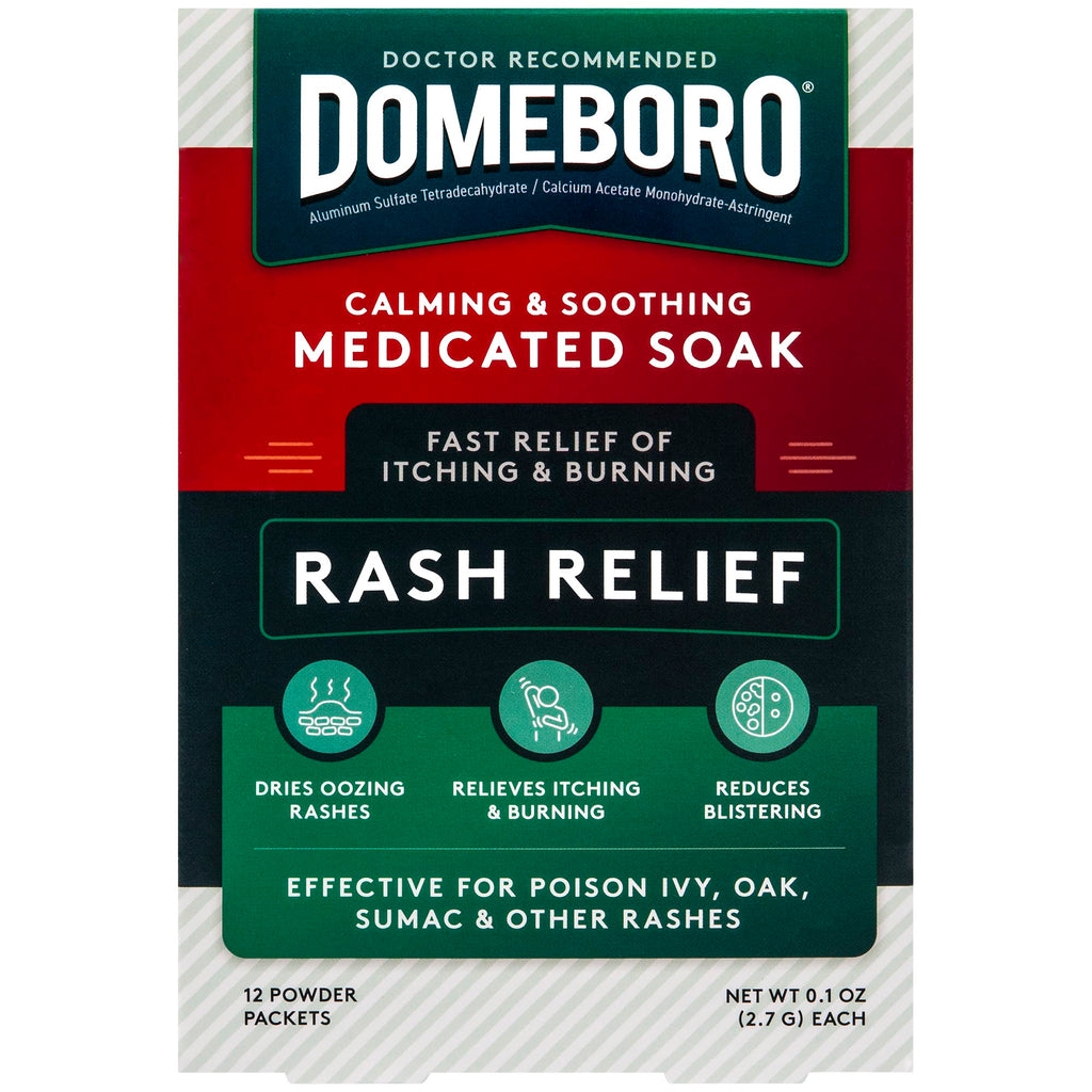 Buy now Domeboro Medicated Soak Rash Relief (Burowâ€™s Solution), 12 Count (Pack of 1) - Packaging May Vary at indiglob india