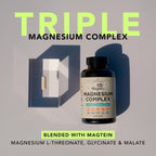 AMANDEAN Magtein Magnesium Complex: L-Threonate, Glycinate, Malate, 90ct | Magnesium L-threonate and glycinate + magnesium malate; 270mg elemental magnesium supplement; sleep, calm