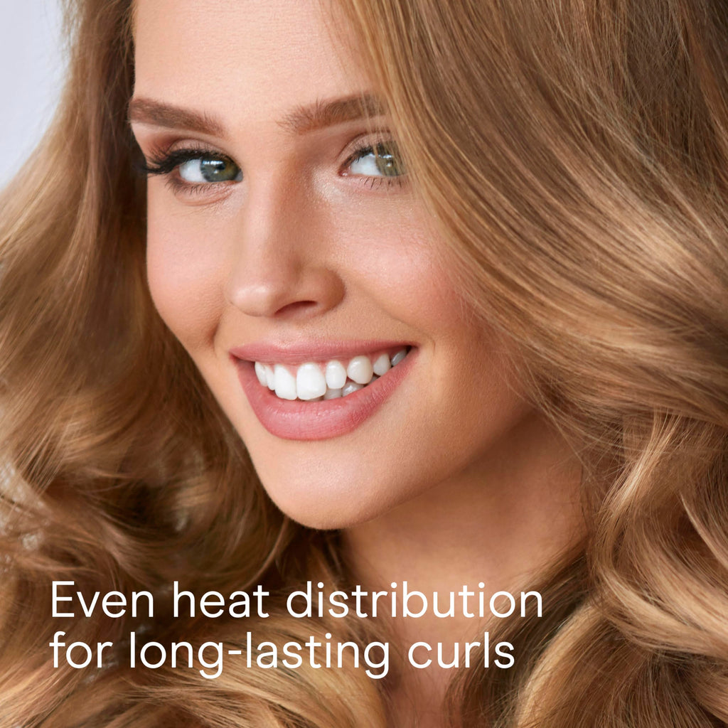 Conair Instant Heat Curling Iron Brush with 1-1/4 in Barrel, 25 Heat Settings, 30-Second Heat-Up, and Dual Voltage, Travel Ready Hair Styling Tool for Medium & Short Hair, Black, BC86N