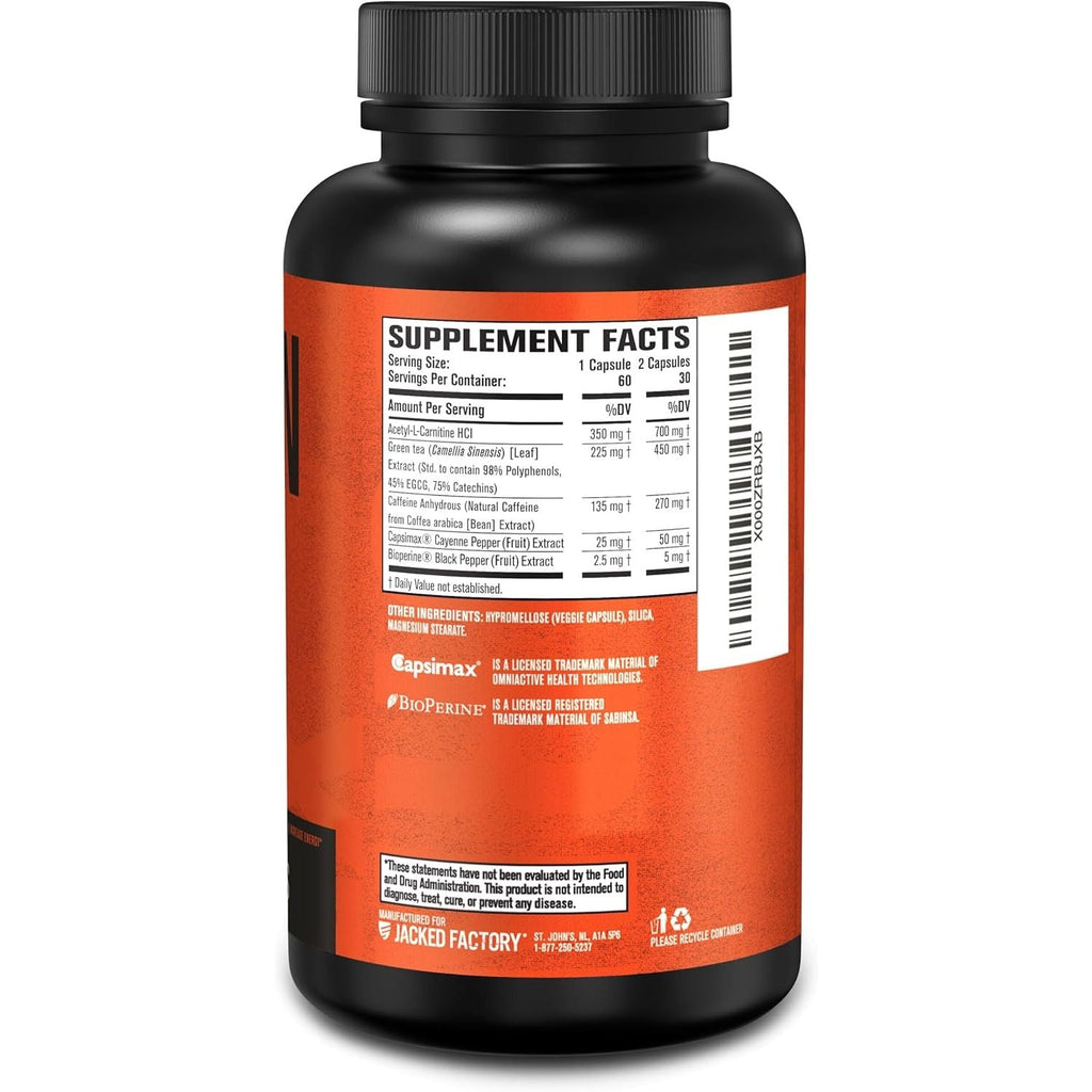 Buy now Jacked Factory Burn-XT Clinically Studied Fat Burner & Weight Loss Supplement - Appetite Suppressant & Energy Booster - with Acetyl L-Carnitine, Green Tea Extract and More - 60 Natural Diet Pills at indiglob india