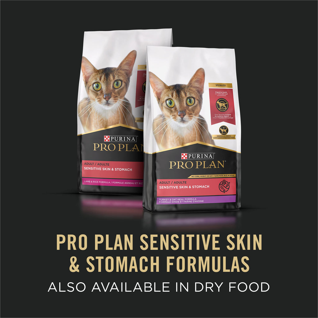 Purina Pro Plan Sensitive Skin & Stomach Wet Cat Food, (24) 3 oz Cans
