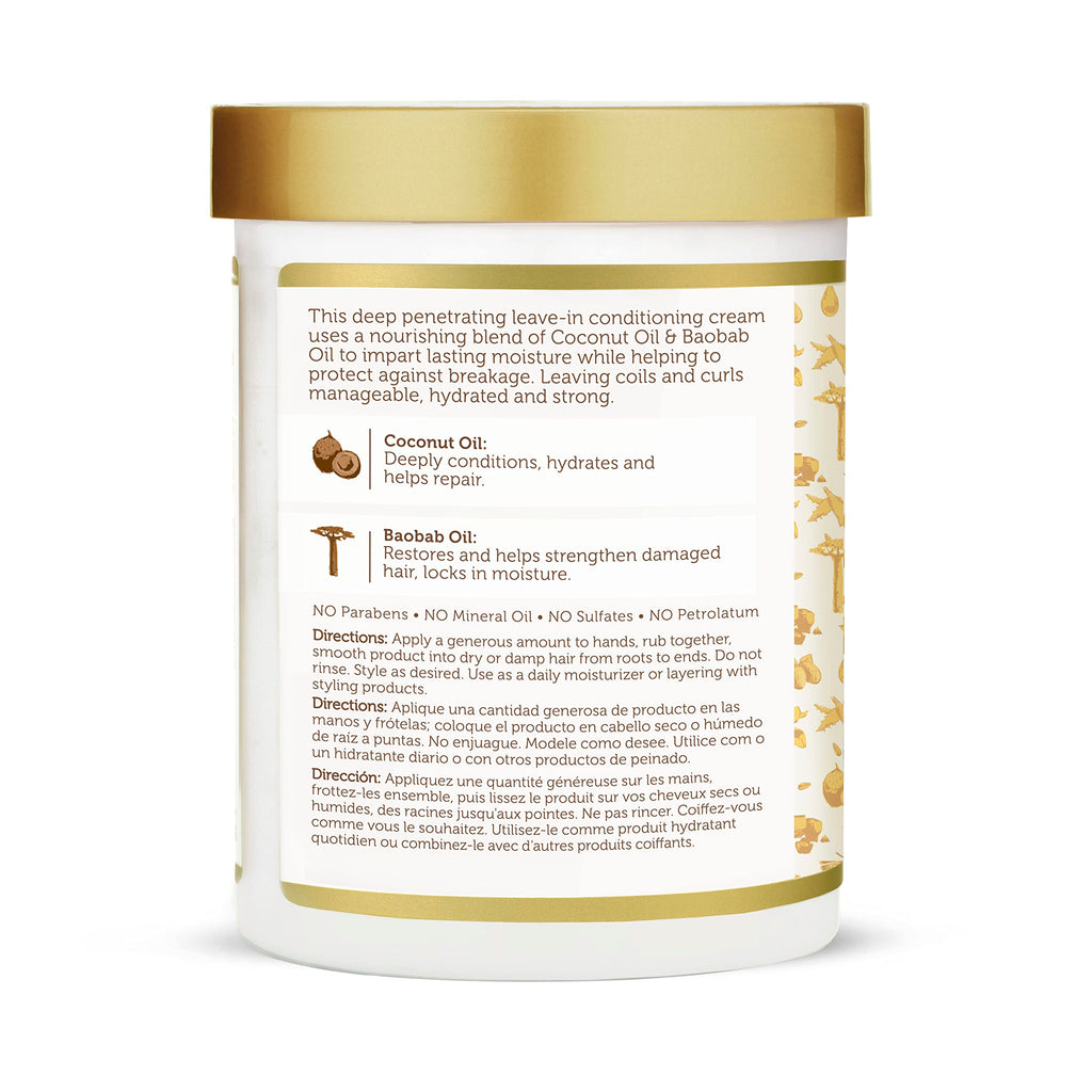 African Pride Moisture Miracle Coconut Oil & Baobab Oil Leave-In Hair Cream (3 Pack) - Provides Intense Moisture & Helps Repair Natural Coils & Curls, Hydrates & Strengthens, 18 oz